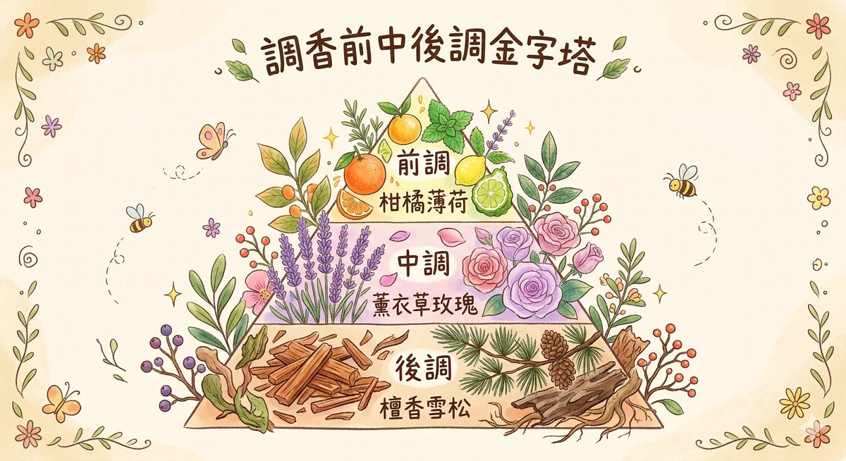 調香前中後調金字塔