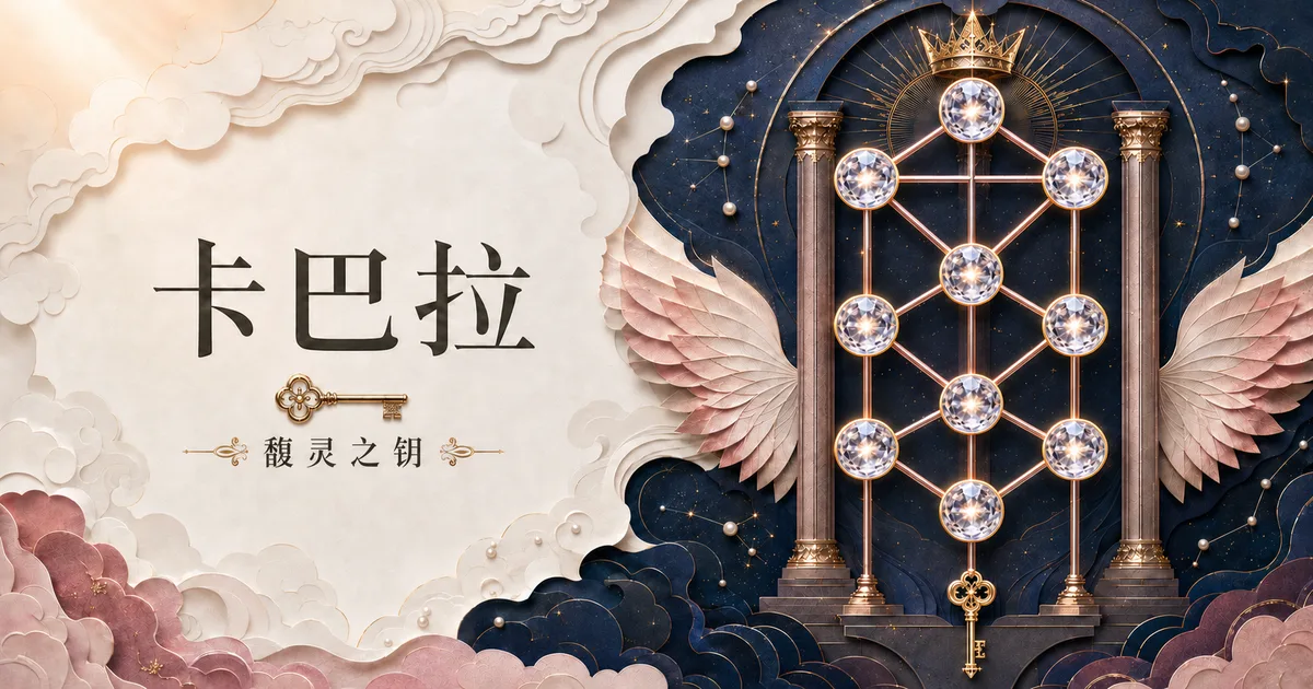 卡巴拉生命之树主视觉：十个质点与二十二条路径构成的生命之树