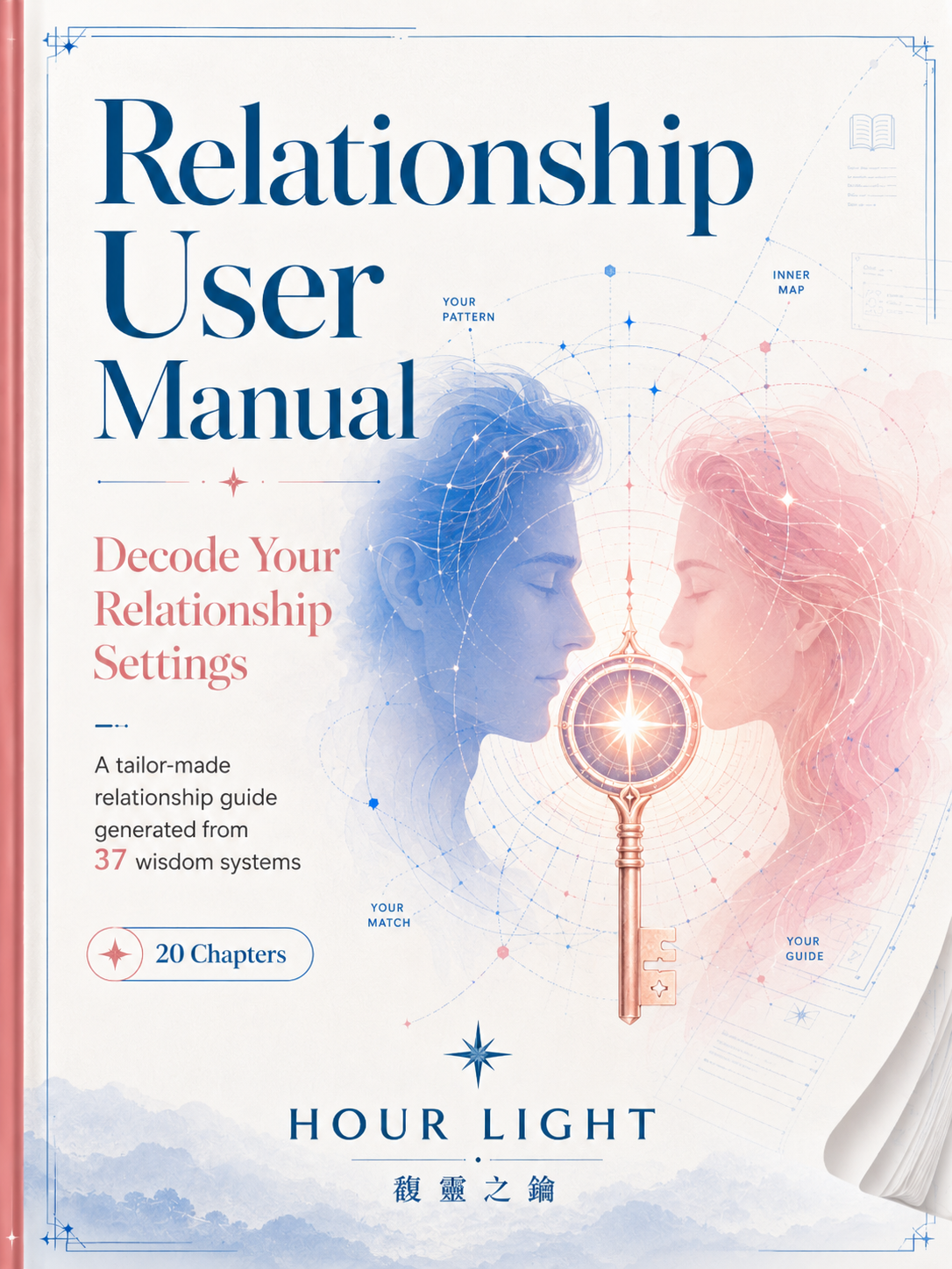 Relationship User Manual — Decode Your Relationship Settings — a tailor-made relationship guide generated from 37 wisdom systems, 20 chapters, Hour Light