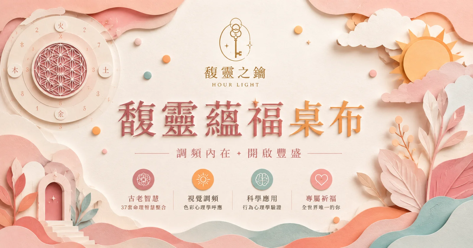 馥靈蘊福桌布：調頻內在，開啟豐盛。37 套命理智慧整合的專屬能量桌布